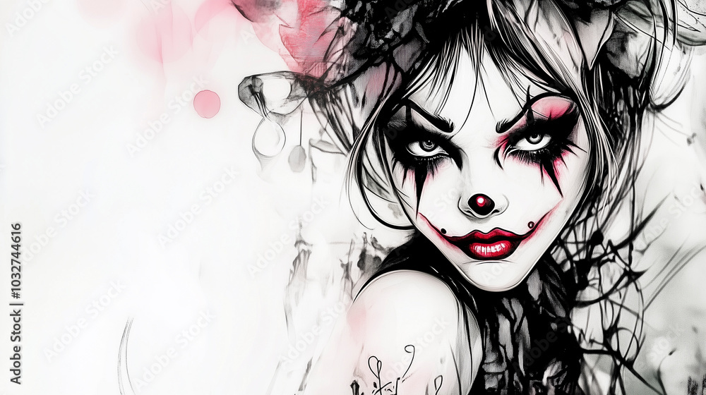 Fototapeta premium Colorful Halloween-Themed Background. Sketch Watercolor Style. Generative A.I.