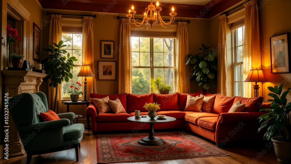A Cozy Retreat: A Colorful Sitting Room in a Quaint Building with Inviting DΘcor and Bay Area Views A Cozy Retreat: A Colorful Sitting Room in a Quaint Building with Inviting DΘcor and Bay Area Views