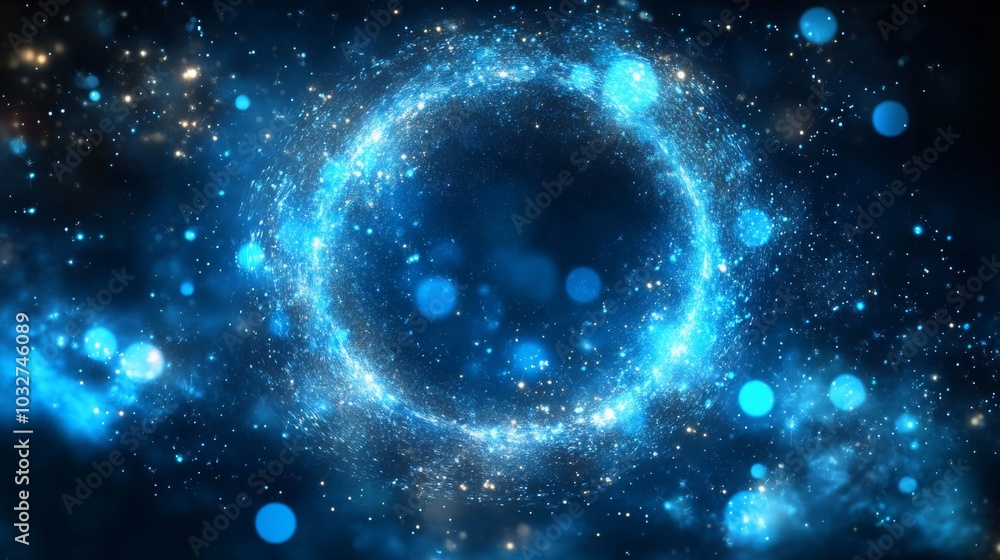 Cosmic Blue Circle in Space Cosmic Blue Circle in Space