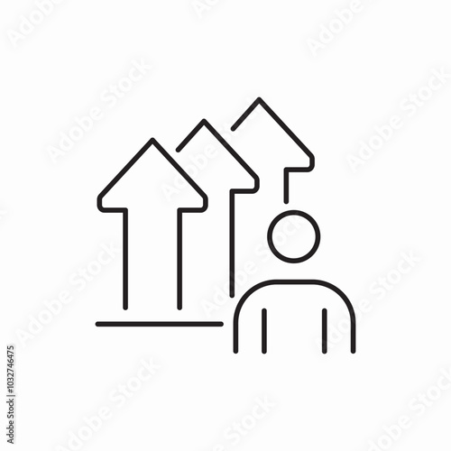 human growth arrow icon sign vector