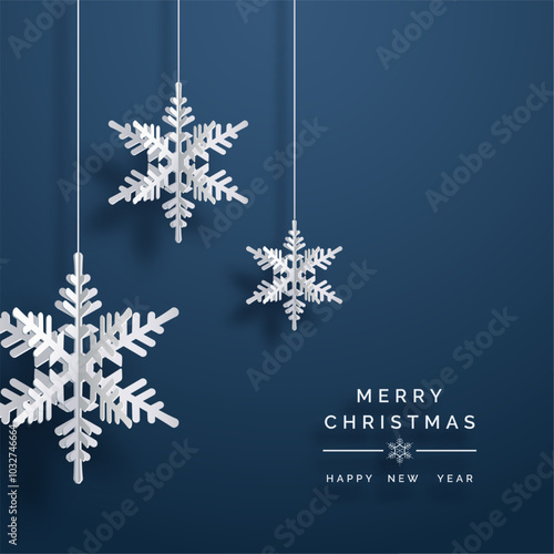 Paper snowflakes on navy BG.eps