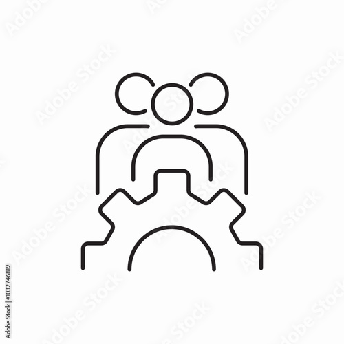 people team setting service gear icon sign vector