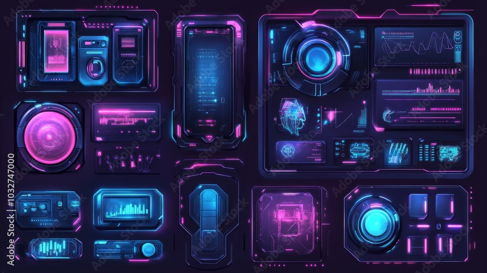 Fototapeta premium Futuristic User Interface Display