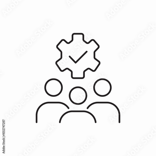 team service setting check icon sign vector