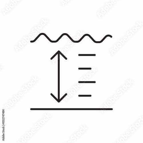 water deepth information icon sign vector