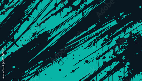 Abstract teal and navy blue distressed grunge background