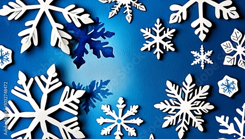 Wallpaper Mural blue doodle watercolor snowflakes big bundle beautiful holiday decoration set Torontodigital.ca