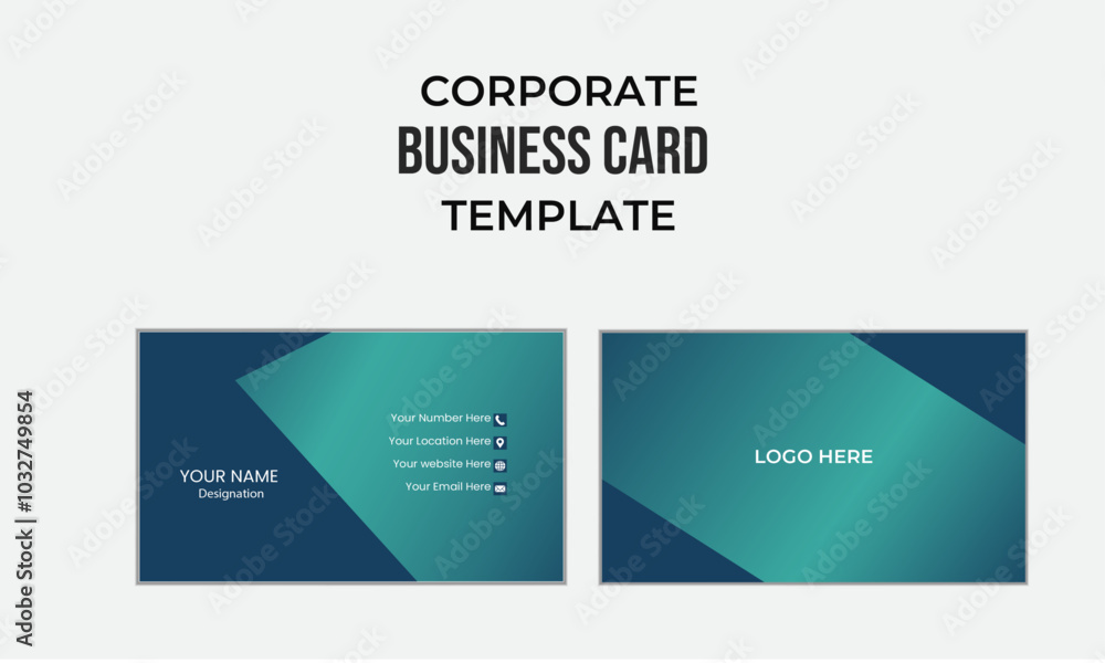 Fototapeta premium Creative and Clean Modern Business Card Design, geometric business card, visiting card Stationery design, 