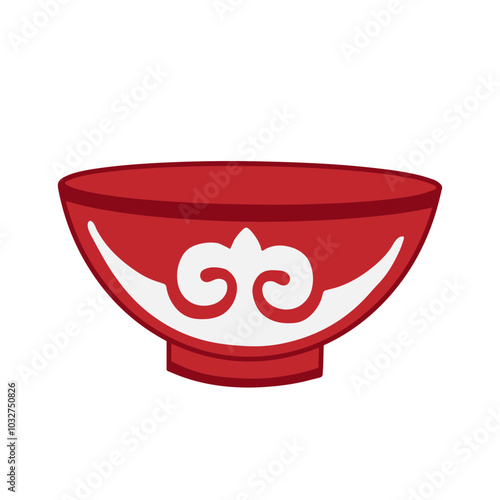 Kazakh national Bowl Piala. Hand drawn vector Kazakhstan element, ornament. Illustration for greeting card, poster, internet post photo