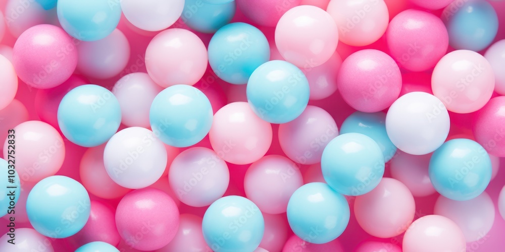 Bubble Gum Abstract on Blue Background. Сollection of soft, creamy, spheres in pastel colors. Bubble Gum Abstract on Blue Background. Сollection of soft, creamy, spheres in pastel colors.
