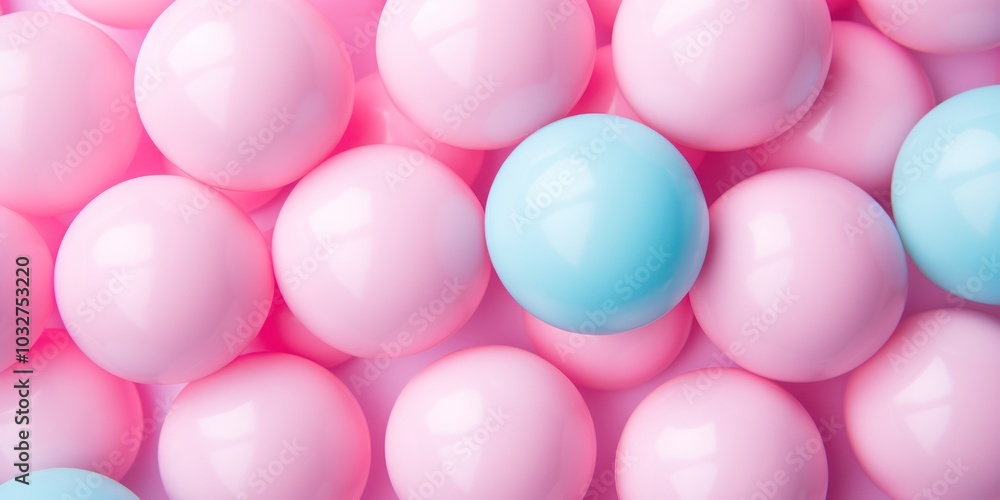 Bubble Gum Abstract on Blue Background. Сollection of soft, creamy, spheres in pastel colors. Bubble Gum Abstract on Blue Background. Сollection of soft, creamy, spheres in pastel colors.