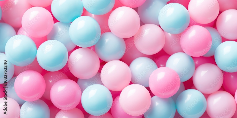 Bubble Gum Abstract on Blue Background. Сollection of soft, creamy, spheres in pastel colors. Bubble Gum Abstract on Blue Background. Сollection of soft, creamy, spheres in pastel colors.
