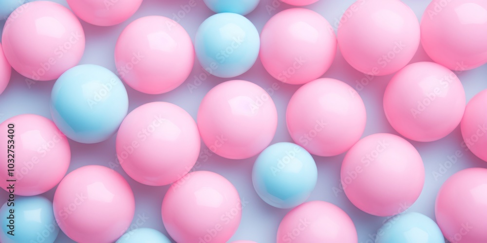 Bubble Gum Abstract on Blue Background. Сollection of soft, creamy, spheres in pastel colors. Bubble Gum Abstract on Blue Background. Сollection of soft, creamy, spheres in pastel colors.