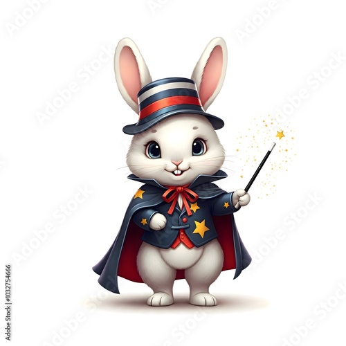 Charming Magical Bunny Dressed as an Enchanting Illusionist photo