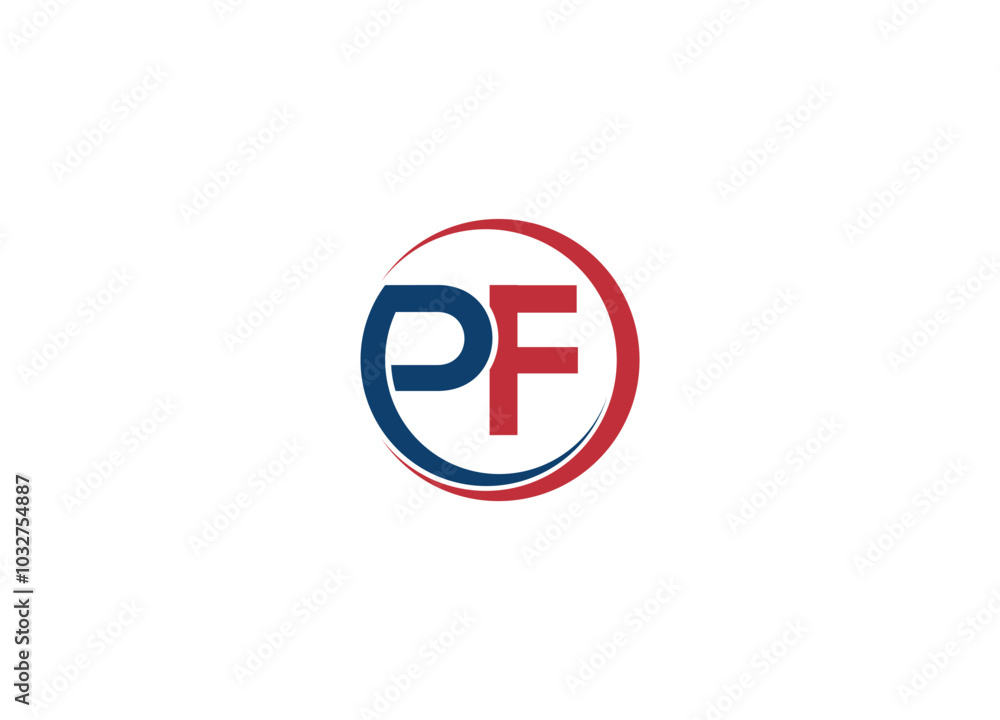 PF logo design with vector icon template and white background PF logo design with vector icon template and white background
