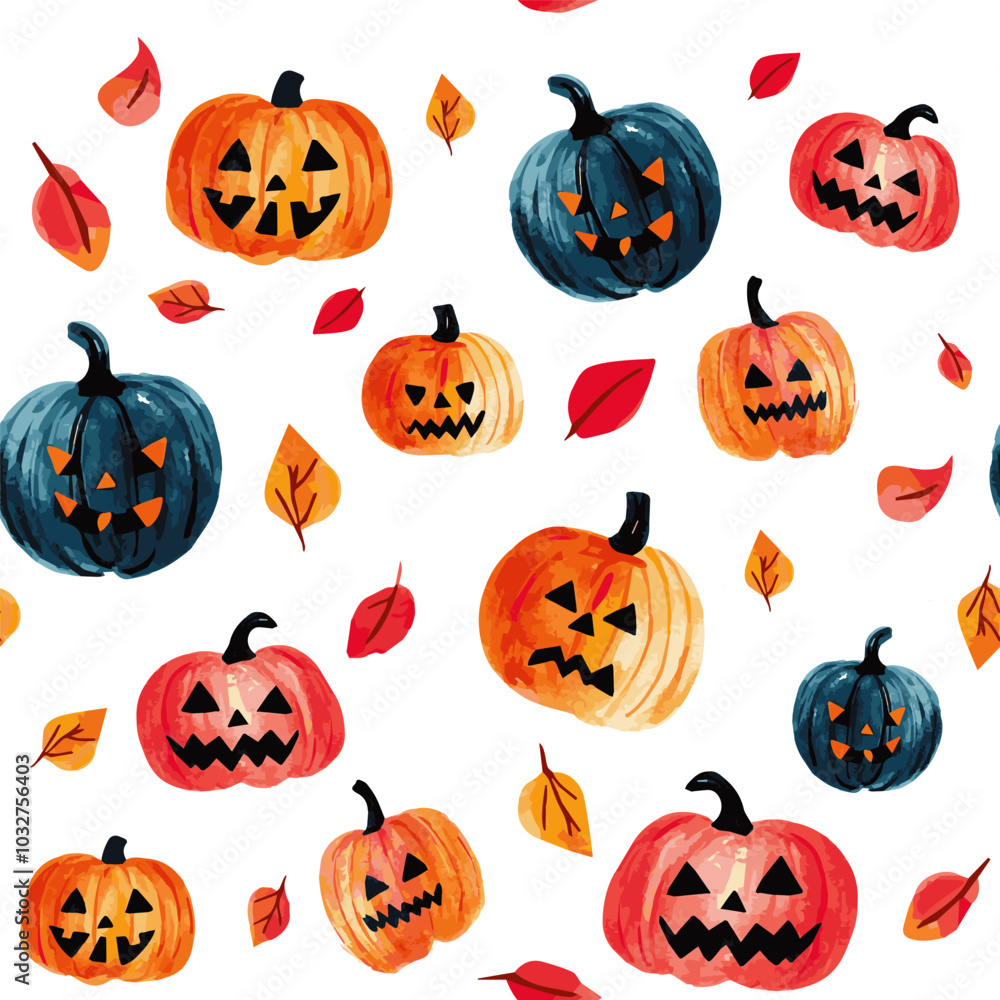 pattern of colored Halloween pumpkins pattern of colored Halloween pumpkins
