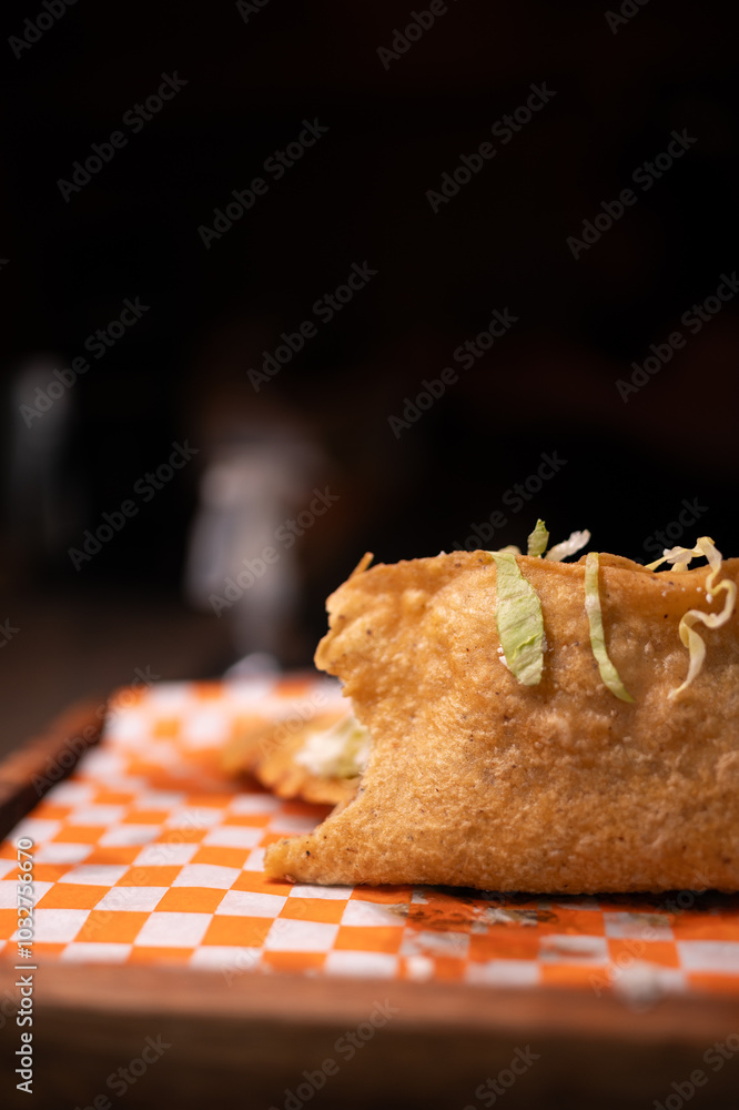 Traditional typical Mexican food, Mexican gastronomy concept. Tacos, chilaquiles, Mexican tradition.