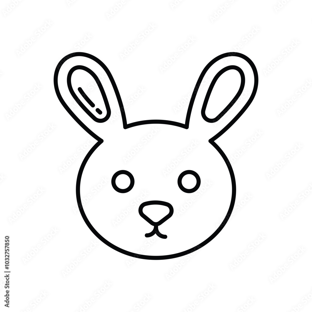 Obraz premium Rabbit vector icon stock illustration