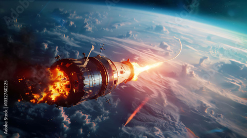 Astronaut in a spacesuit floating in space with the Earth in the background