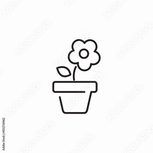 flower pot icon sign vector