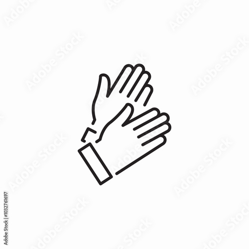 garden glove icon sign vector