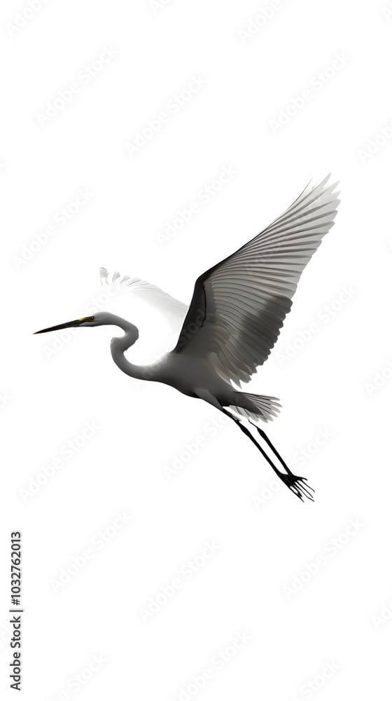 Obraz premium Great White Heron Bird, on Transparent PNG Background, Photo Realistic, Wallpaper, Cover and Screen for Smartphone, PC, Laptop, Transparent PNG
