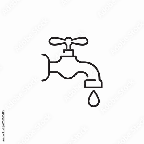 water faucet pipes drop icon sign vector