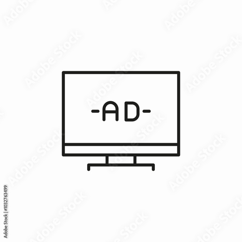 tv advertisement icon sign vector