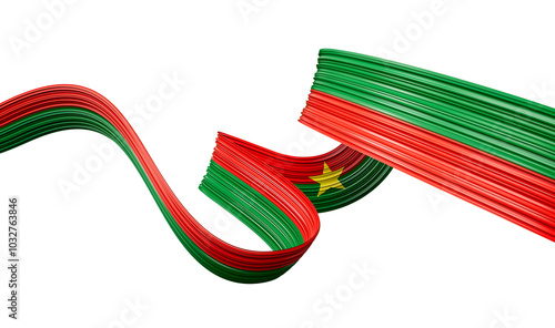 Fotografie waving ribbon flag of Burkina Faso