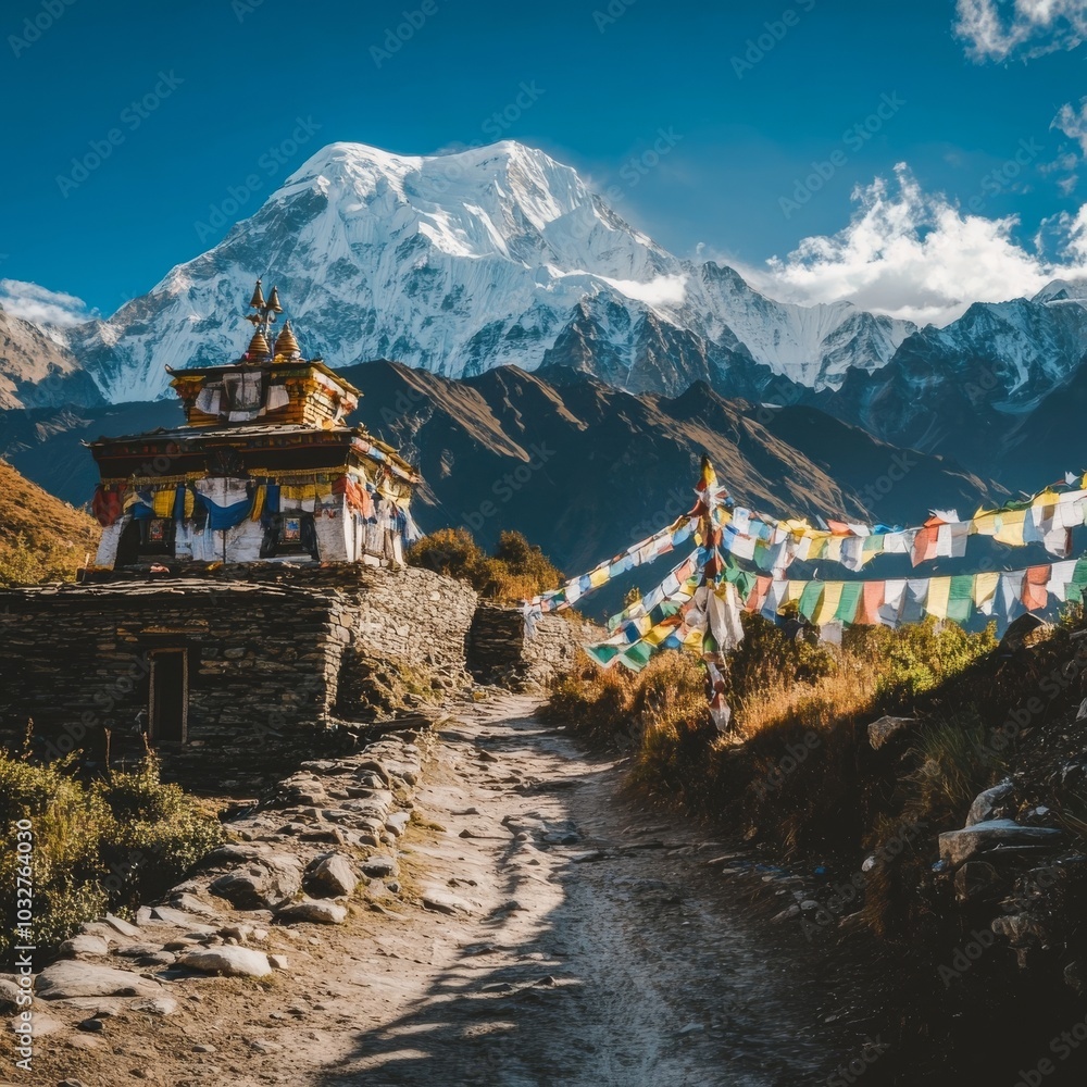 Obraz premium Annapurna Trek in Nepal's Himalayas