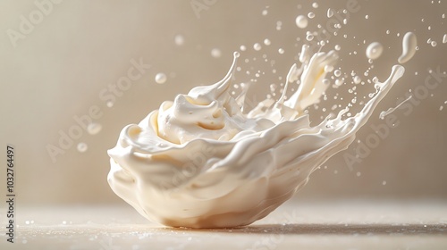 Levitating Burrata Cheese in High Resolution Studio Photography on Pastel Background with Professional Color Grading