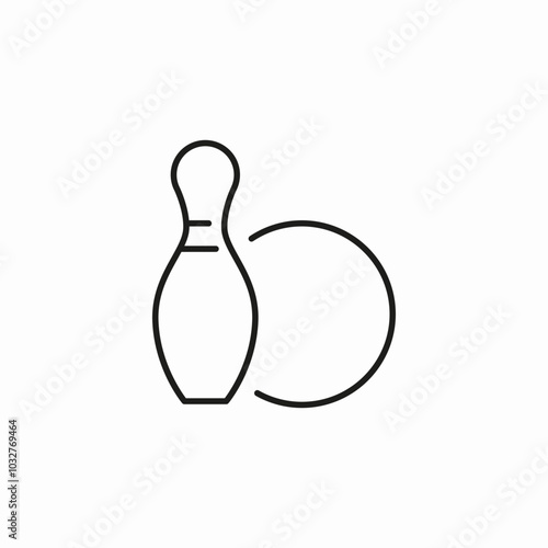 bowling ball icon sign vector