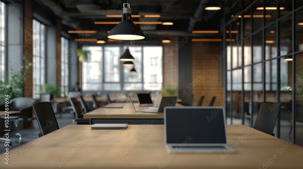 a startup office space with laptops and collaborative work areas, showcasing the creative and intellectual capital driving modern entrepreneurship a startup office space with laptops and collaborative work areas, showcasing the creative and intellectual capital driving modern entrepreneurship
