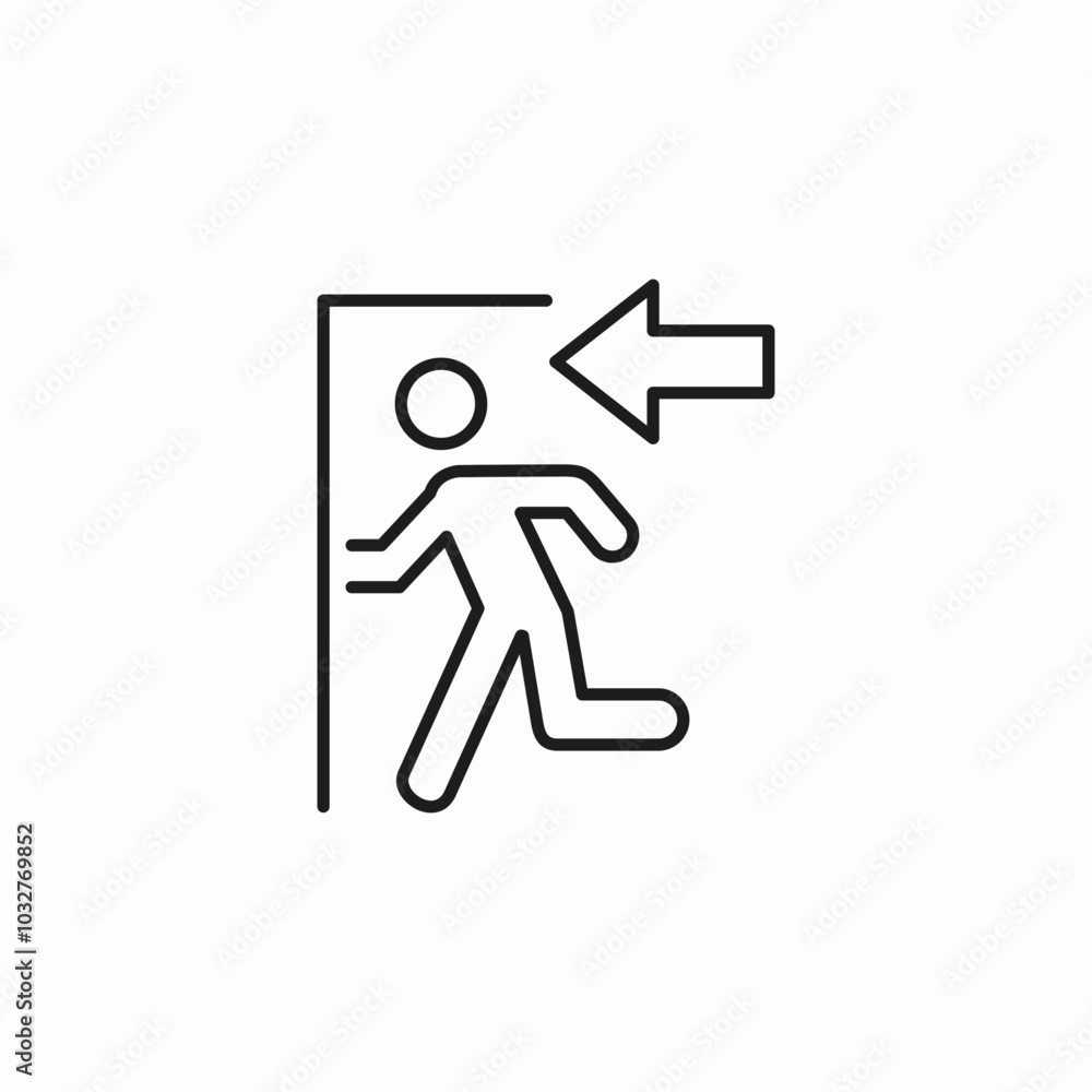 emergency exit icon sign vector emergency exit icon sign vector