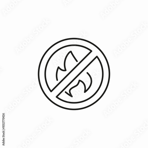 no fire no flames icon sign vector