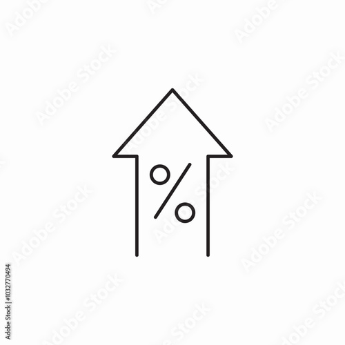 percent up icon sign vector