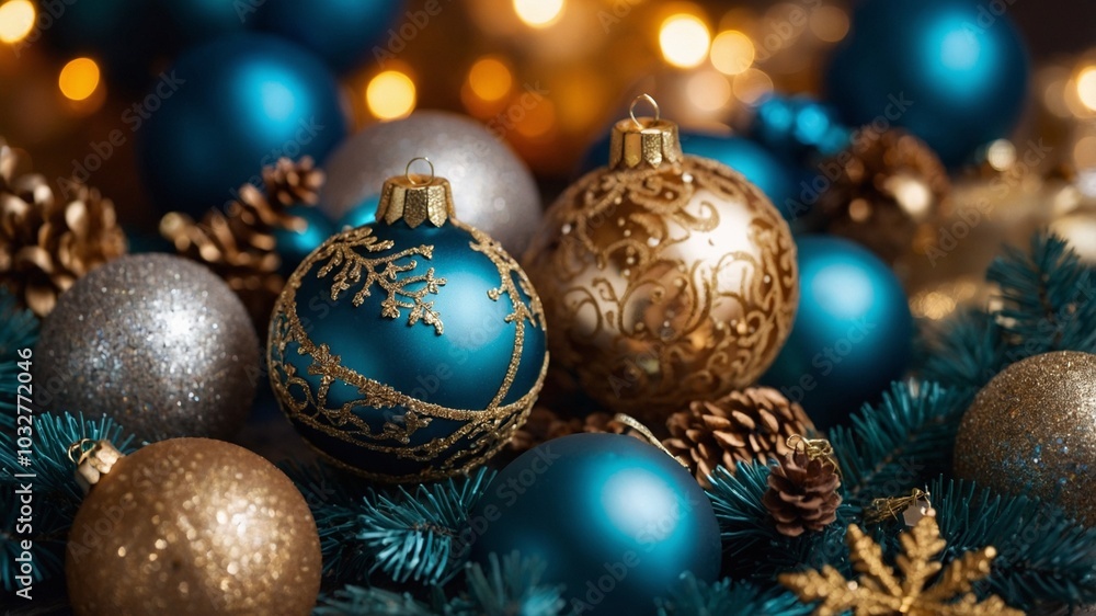 Image of colored christmas spheres Image of colored christmas spheres