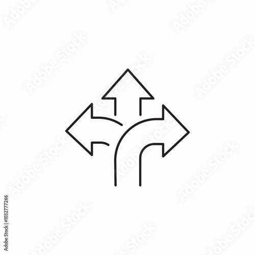 3 way decision icon sign vector