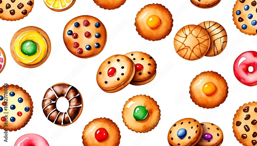 various designs cookies sweets white background mockups artistic projects png format various designs cookies sweets white background mockups artistic projects png format