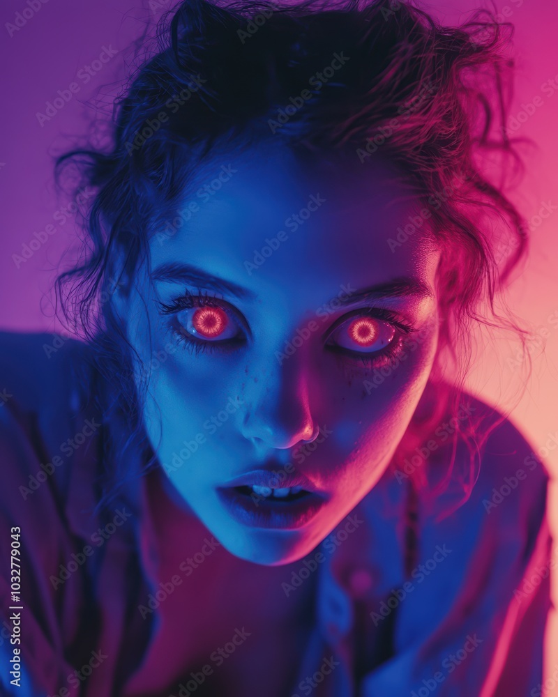 zombie looking at me in cyberpunk color palettes 2 zombie looking at me in cyberpunk color palettes 2