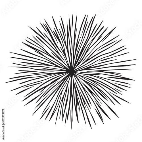 Fireworks burst black symbol vector illustration isolated on white background. Silhouette icon, Great for happy new year or independence day graphic design