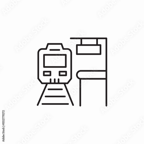 railway station icon sign vector