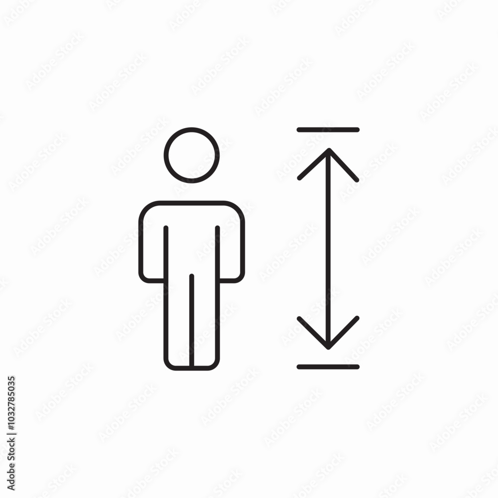 length of person icon sign vector length of person icon sign vector