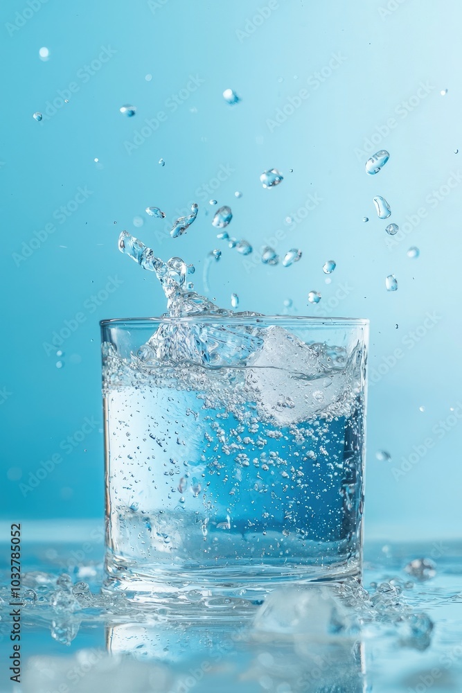 ice cubes fall into a glass. Selective focus ice cubes fall into a glass. Selective focus