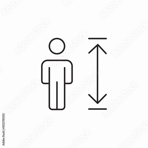 length of person icon sign vector