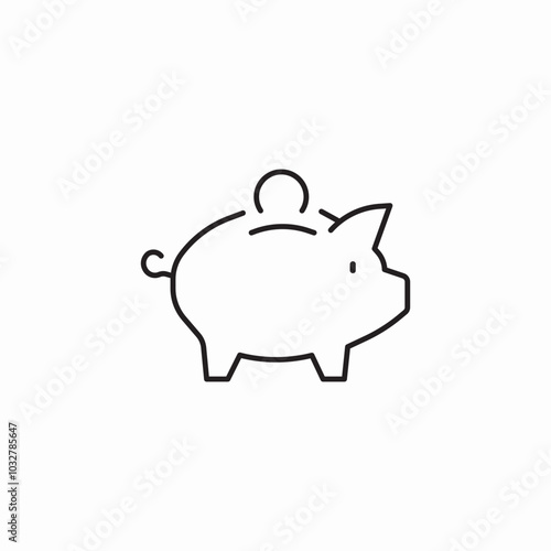 piggy bank icon sign vector