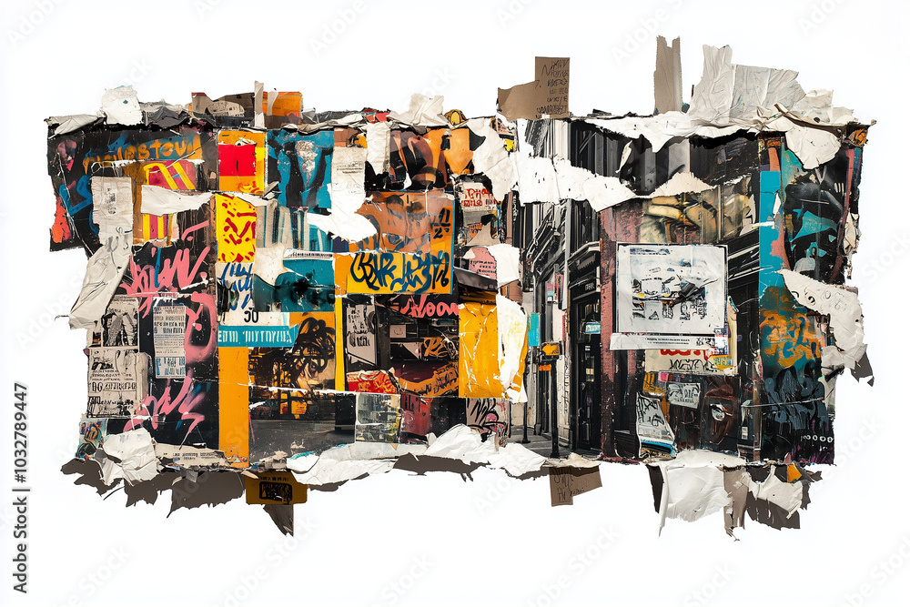 Fototapeta premium Urban Decay: A Collage of City Life
