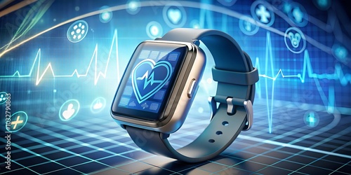 Futuristic Smartwatch with Advanced Heart Monitoring photo