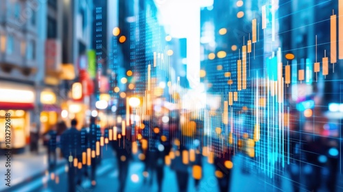 Wallpaper Mural Abstract cityscape with glowing lights and digital elements, concept of technology and connectivity Torontodigital.ca