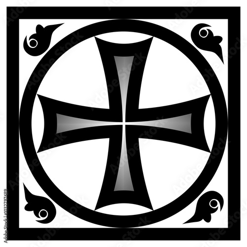 celtic knot georgian style isolated on white background logo tattoo icon. vector illustration.